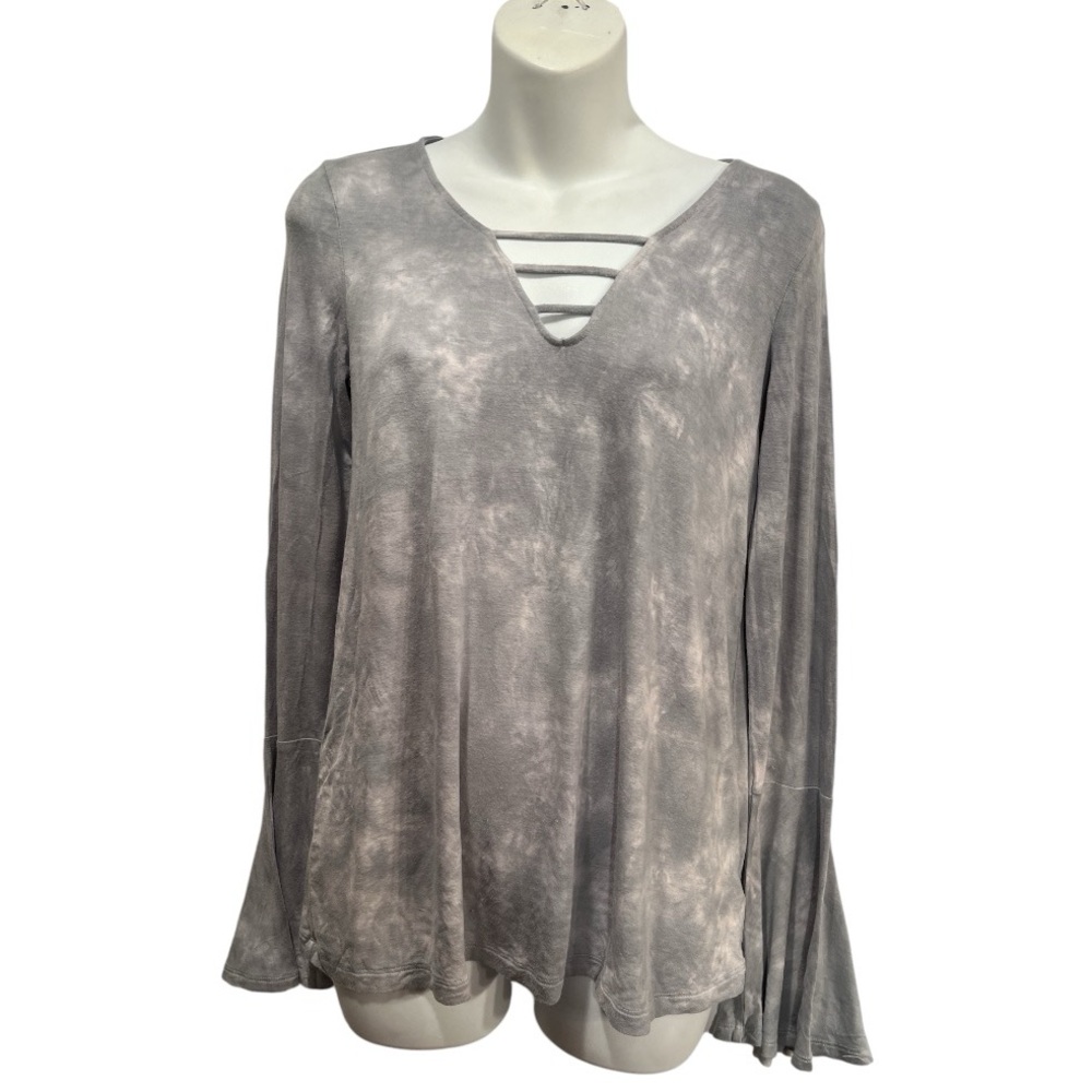American Eagle Bell sleeve top. Size small gray tie dye